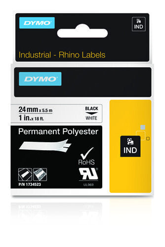Dymo IND Permanent Polyester - Black on white - Multicolour - Polyester - -40 - 150 °C - UL 969 - DYMO