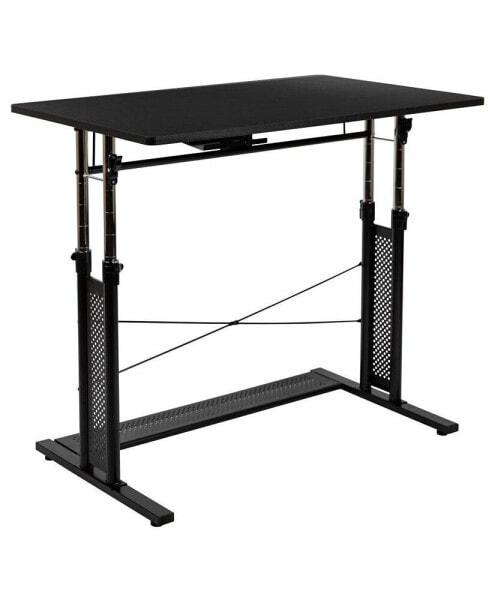 Height Adjustable (27.25-35.75"H) Sit To Stand Home Office Desk