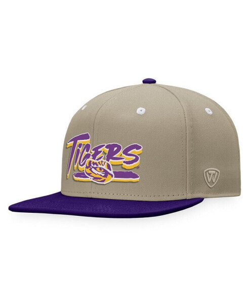 Men's Khaki, Purple LSU Tigers Land Snapback Hat