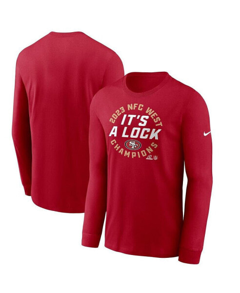 Men's Scarlet San Francisco 49ers 2023 NFC West Division Champions Locker Room Trophy Collection Long Sleeve T-shirt