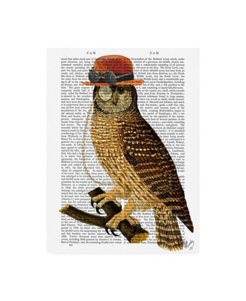 Fab Funky Owl with Steampunk Style Bowler Hat Canvas Art - 19.5" x 26"
