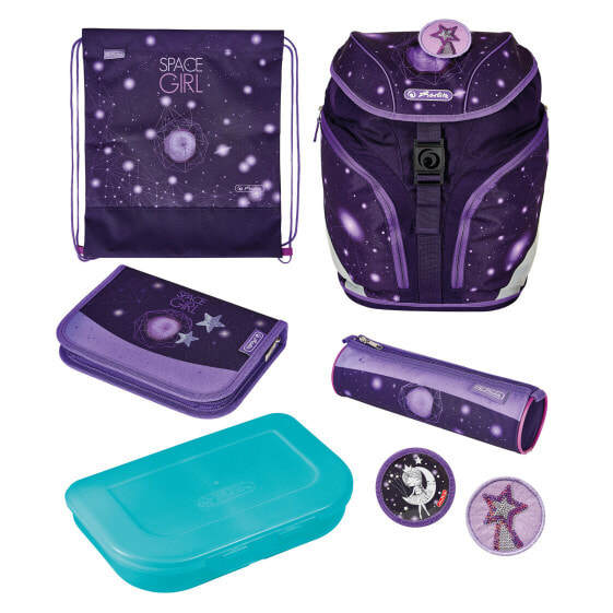 Herlitz SoftLight Plus Space Girl - Pencil pouch - Sport bag - Lunch box - Pencil case - School bag - Girl - Grade & elementary school - Backpack - 16 L - Side pocket