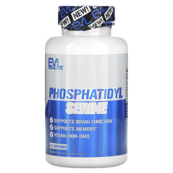 Витамин и БАДы для улучшения памяти и работы мозга Evlution Nutrition Phosphatidyl Serine, 60 капсул
