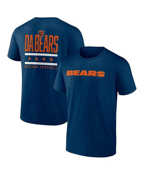 Men's Navy Chicago Bears Big and Tall Two-Sided T-shirt