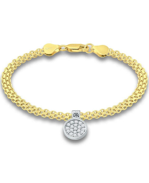 Cubic Zirconia Disc Charm Bismark Chain Bracelet, Created for Macy's
