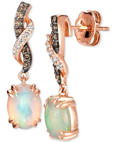 Серьги Le Vian neopolitan Opal & Diamond Twist