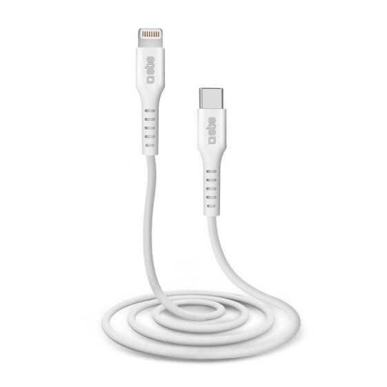 SBS Lightning - Type-C cable for data and charging - 1 m - Lightning - USB C - Male - Male - White