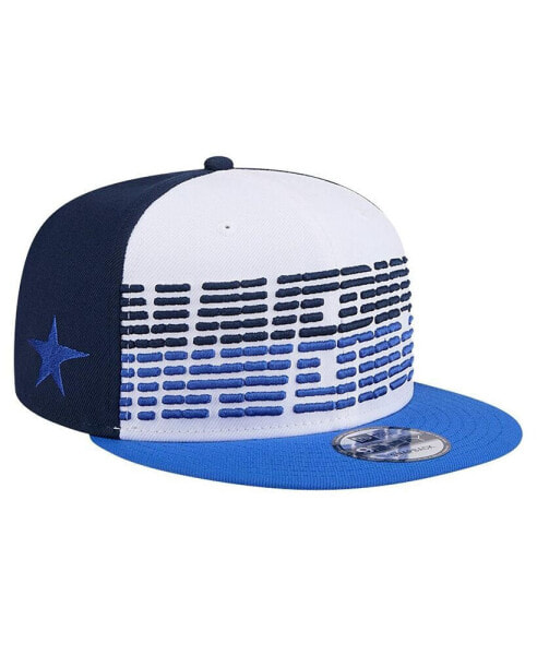 Men's White/Blue Dallas Mavericks Throwback Gradient Tech Font 9fifty Snapback Hat