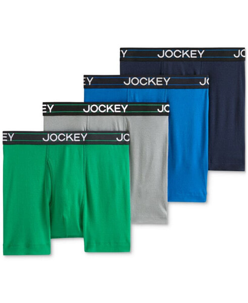 Men's Jockey Lightweight Cotton Blend 5" Boxer Briefs, Pack of 4