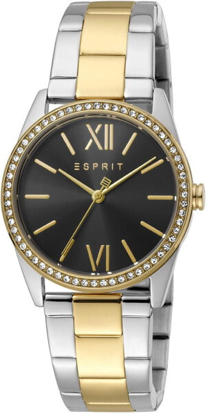 Esprit Damen Armbanduhr Clara 2T 32 mm Zirkonia-Kristalle auf Case Armband Stainless Steel ES1L219M0095