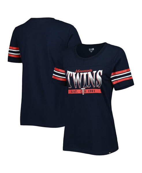 Women's Navy Minnesota Twins Team Stripe T-shirt