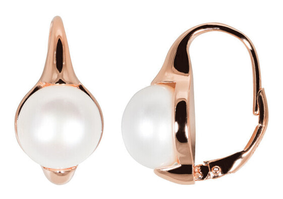 Bronze earrings with real pearls JL0533