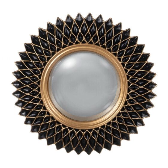 Настенное зеркало Чёрное Золотое полистоуновое 27 x 2,3 x 27 cm от BB Home