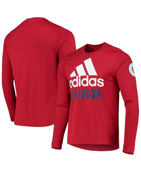 Men's Red Chicago Fire Vintage-Like Performance Long Sleeve T-shirt
