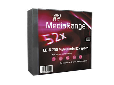 MEDIARANGE MR205 - 52x - CD-R - 120 mm - 700 MB - Slimcase - 10 pc(s)