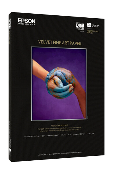 Epson Velvet Fine Art Paper - A3+ - 260g/m² - 20 Blatt - Inkjet printing - A3+ (330x483 mm) - 20 sheets - 260 g/m² - 0.96% - 345 mm