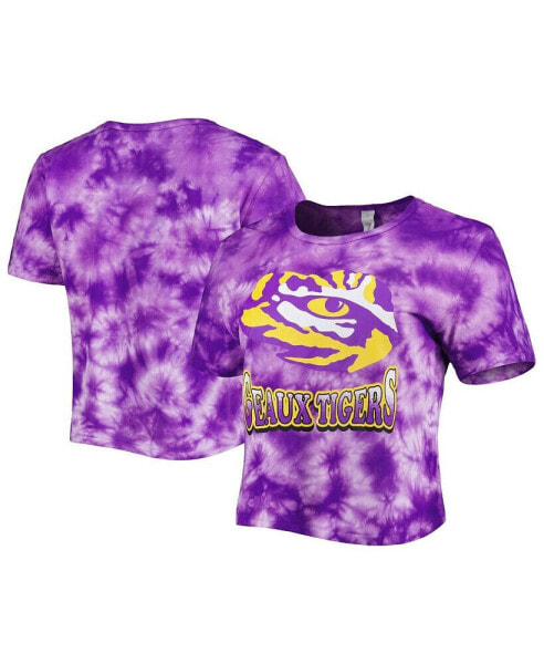 Топ ZooZatz Purple CloudDye Cropped LSU Tigers