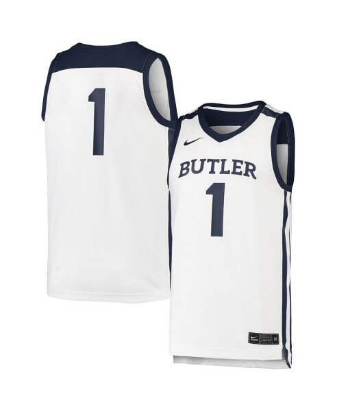 Men's #1 White Butler Bulldogs Team Replica Basketball Jersey
