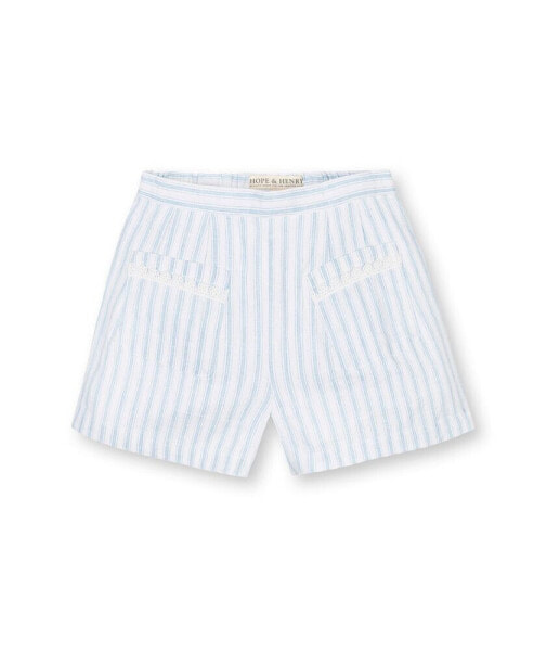 Baby Girls Pull-On Flat Front Linen Short