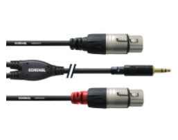 Cordial CFY 1.8 WFF кабельный разъем/переходник 2x XLR Plug 3.5mm Черный