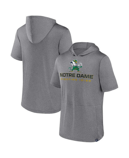 Men's Heather Gray Notre Dame Fighting Irish Modern Stack Hoodie T-shirt
