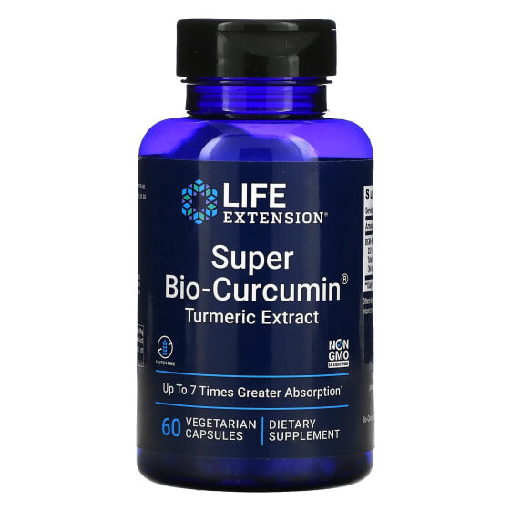 Травяной препарат Life Extension Супер Био-Куркумин, экстракт куркумы, 60 вегетарианских капсул