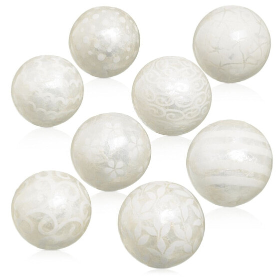 Декоративные шары CAPIZ белого цвета 10 x 10 x 10 см (8 штук) от BB Home.