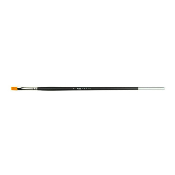 MILAN Polybag 6 Premium Synthetic Flat Paintbrushes With Long Handle Series 622 Nº 8
