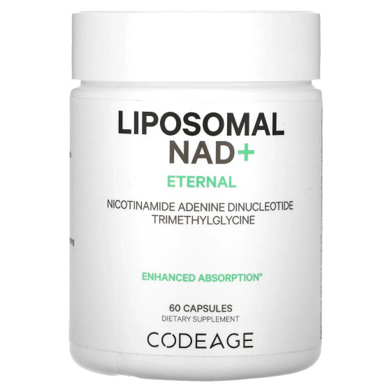 Витамины группы B CodeAge Liposomal NAD+, Eternal, Nicotinamide Adenine Dinucleotide Trimethylglycine, 60 капсул