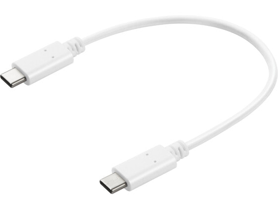 SANDBERG USB-C Charge Cable 0.2m, 0.2 m, USB C, USB C, White