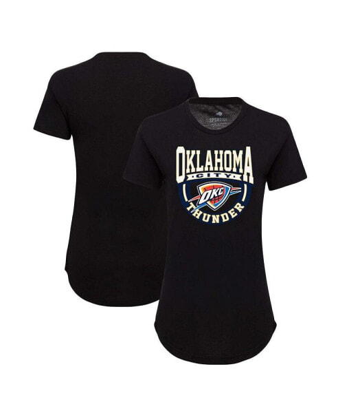 Футболка женская Sportiqe Oklahoma City Thunder черная "Фиби" из супермягкого трикотажа