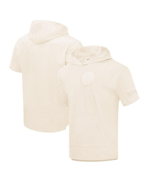 Men's Cream Seattle Mariners Neutral Short Sleeve Hoodie T-shirt