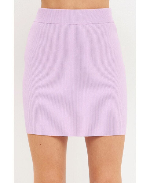 Women's Banded Knit Mini skirt