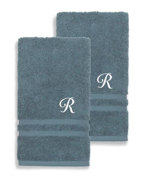 Textiles Turkish Cotton Personalized 2 Piece Denzi Hand Towel Set, 30" x 16"