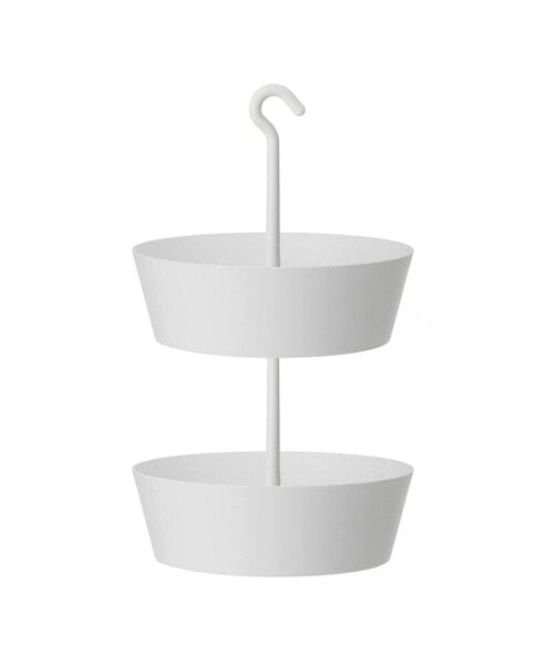 Sunny Round Hanging TwoTier Planter 10 Inch White