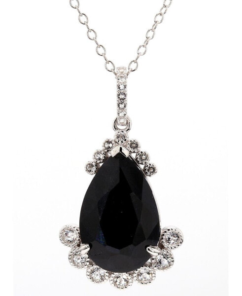 Truffle Sapphire (6 ct. t.w.) & White Topaz (5/8 ct. t.w.) 18" Pendant Necklace in Sterling Silver