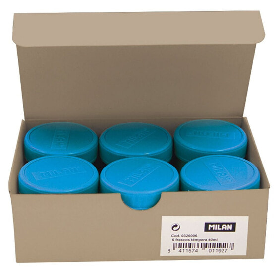 MILAN Box 6 Jars 40ml Poster Paint Cyan