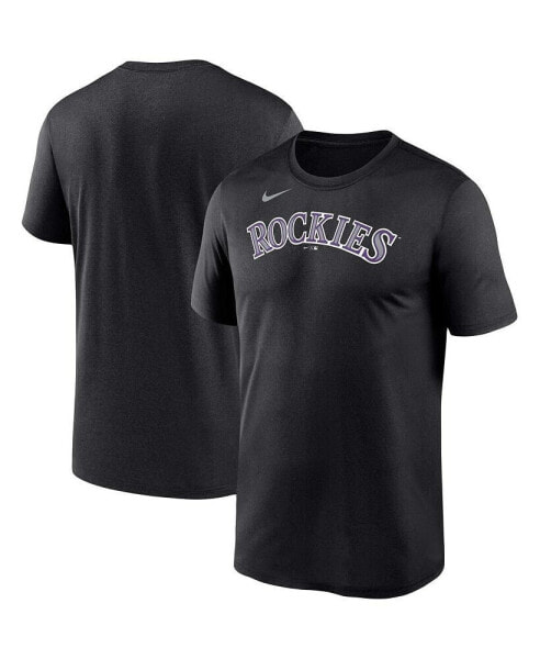 Men's Black Colorado Rockies Wordmark Legend Performance Big & Tall T-shirt