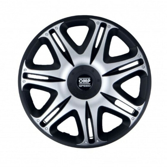 Hubcap OMP Ghost Speed Black Silver 16" (4 uds)