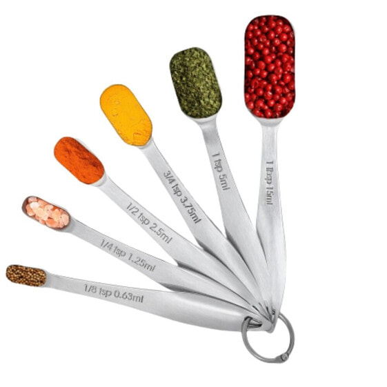 6 Piece Stainless Steel Measuring Spoons with Easy To Read