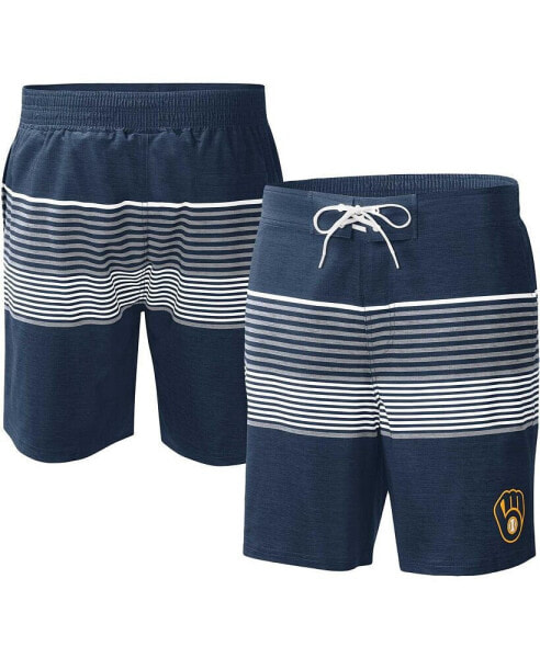 Men's Navy Milwaukee Brewers Coastline Volley Swim Shorts