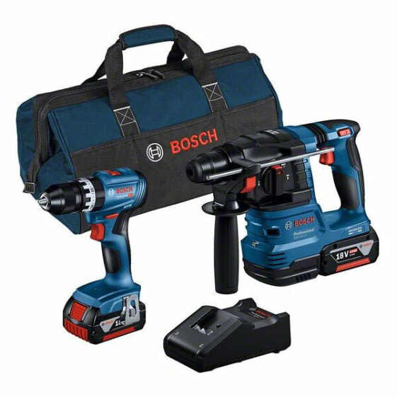 Bosch Combo Kit 2-tlg. 18V: GSB 18V-45 + GBH 18V-22 + 2 x 4.0Ah + Ladegerät + Tasche