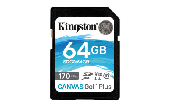 Kingston Canvas Go! Plus - 64 GB - SD - Class 10 - UHS-I - 170 MB/s - 70 MB/s