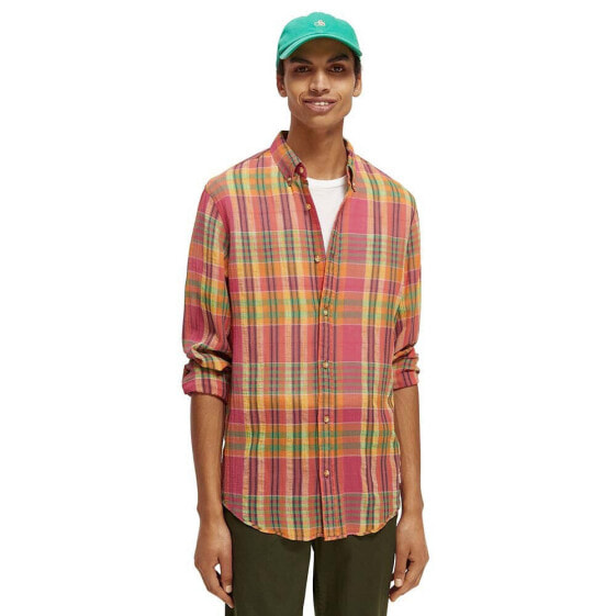 SCOTCH & SODA Voile Seersucker Checks Long Sleeve Shirt