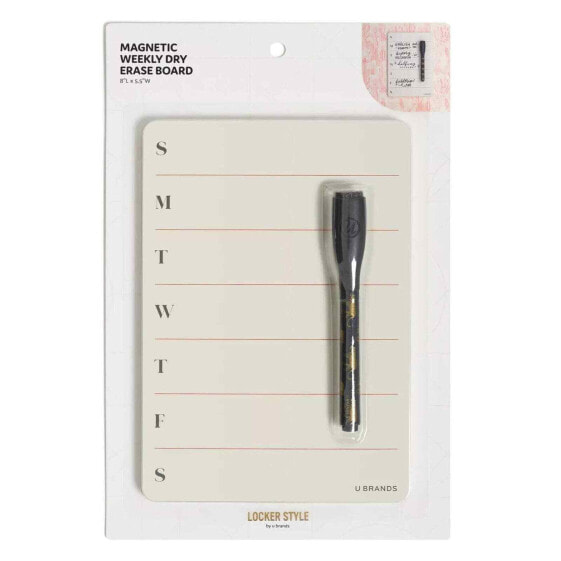 Magnet Locker Mid Century Modern Weekly Marker dry erase board- U Brands