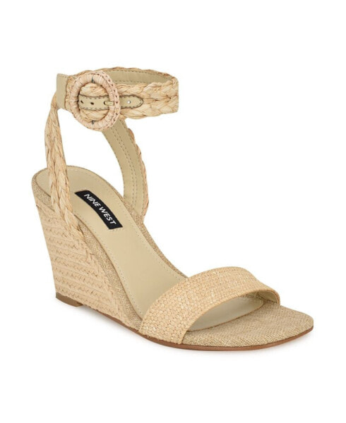 Women's Nerisa Square Toe Woven Wedge Sandals