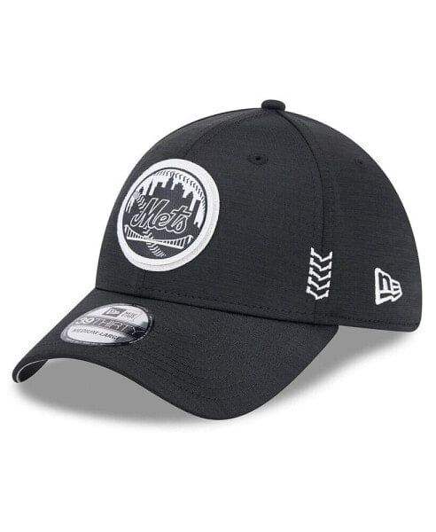 Men's Black New York Mets 2024 Clubhouse 39THIRTY Flex Fit Hat