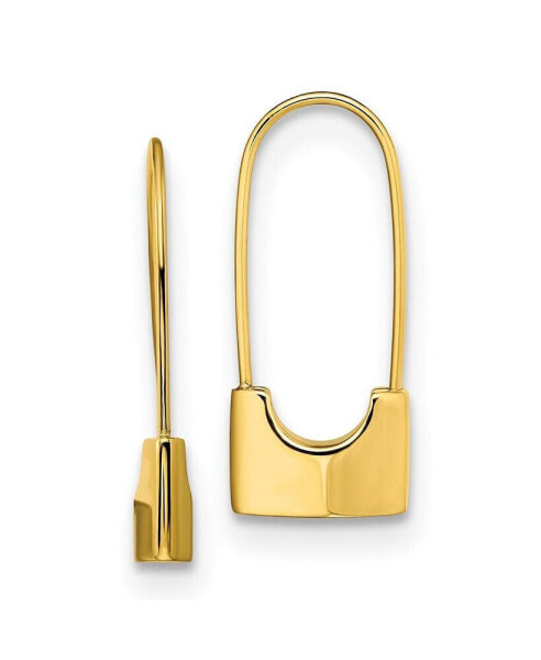 Stainless Steel Polished Yellow IP-plated Lock Earrings