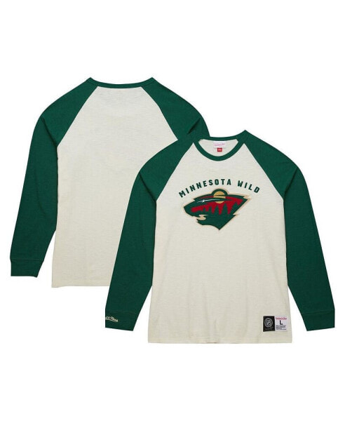 Men's Cream Minnesota Wild Legendary Slub Vintage-Like Raglan Long Sleeve T-shirt