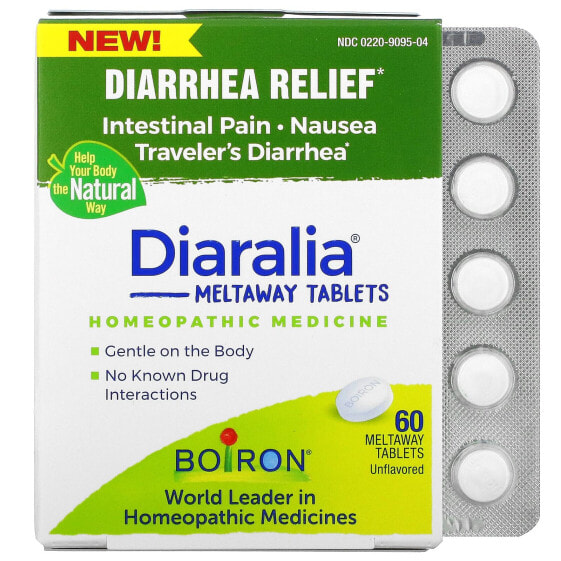 Diaralia, Diarrhea Relief, Unflavored, 60 Meltaway Tablets